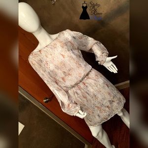 Long Split Sleeve Knee Length Formal Dress